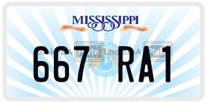 667RA1  license plate in MS