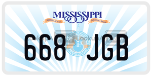 668JGB  license plate in MS