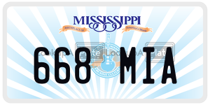 668MIA  license plate in MS