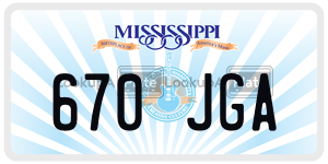670JGA  license plate in MS
