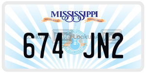 674JN2  license plate in MS