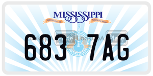 6837AG  license plate in MS