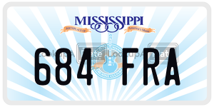 684FRA  license plate in MS