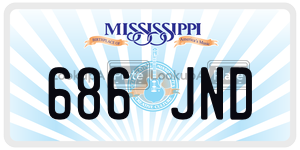 686JND  license plate in MS
