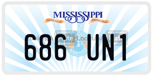 686UN1  license plate in MS