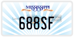 688SF  license plate in MS