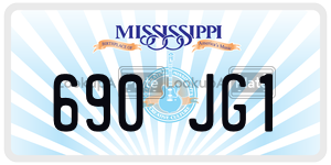 690JG1  license plate in MS