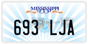 693LJA  license plate in MS