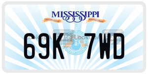 69K7WD  license plate in MS
