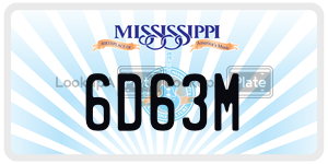 6D63M  license plate in MS