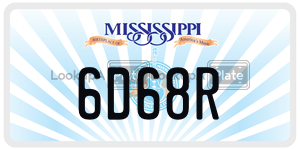 6D68R  license plate in MS