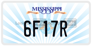6F17R  license plate in MS