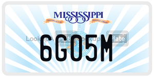6G05M  license plate in MS