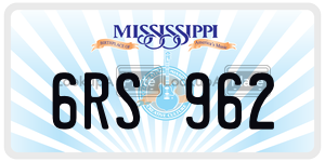 6RS962  license plate in MS