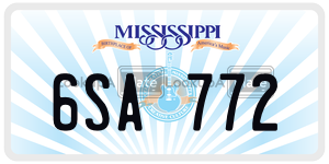 6SA772  license plate in MS