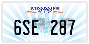6SE287  license plate in MS