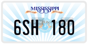 6SH180  license plate in MS