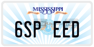 6SPEED  license plate in MS