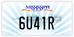 6U41R  license plate in MS