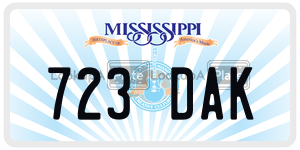 723DAK  license plate in MS