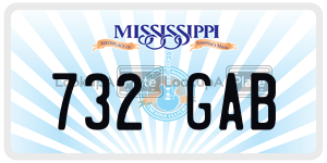 732GAB  license plate in MS