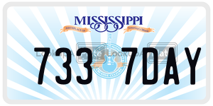 7337DAY  license plate in MS
