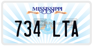 734LTA  license plate in MS