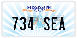 734SEA  license plate in MS