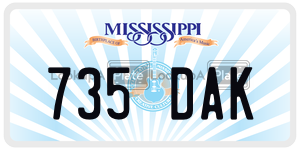 735DAK  license plate in MS