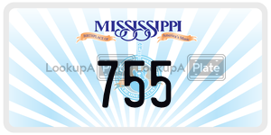755 license plate in Mississippi