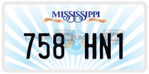 758HN1  license plate in MS