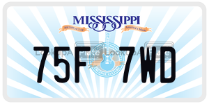 75F7WD  license plate in MS