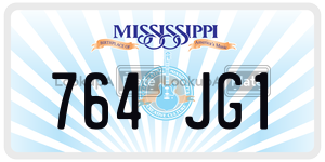 764JG1  license plate in MS