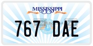 767DAE  license plate in MS