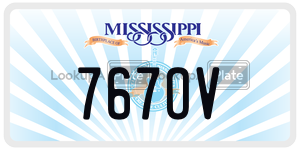 767OV  license plate in MS