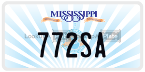 772SA  license plate in MS