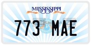 773MAE  license plate in MS