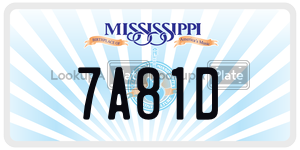 7A81D  license plate in MS
