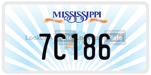 7C186  license plate in MS