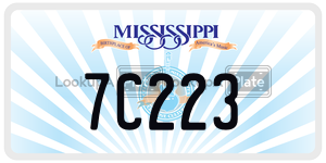 7C223  license plate in MS