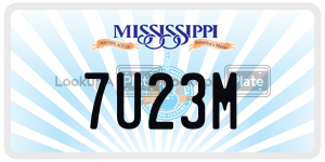 7U23M  license plate in MS