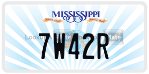 7W42R  license plate in MS