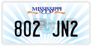 802JN2  license plate in MS