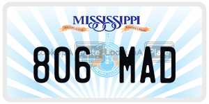 806MAD  license plate in MS