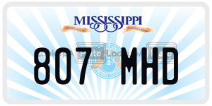 807MHD  license plate in MS