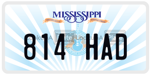 814HAD license plate in Mississippi