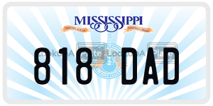 818DAD  license plate in MS
