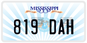 819DAH license plate in Mississippi