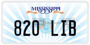 820LIB  license plate in MS