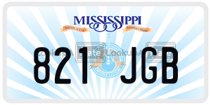 821JGB  license plate in MS